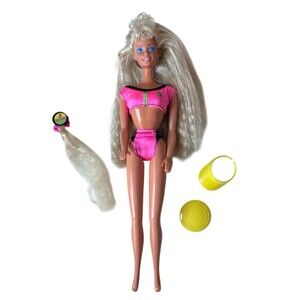Vintage Mattel Barbie 1989 Beach Blast 3237 Color Change Crimped Hair Visor